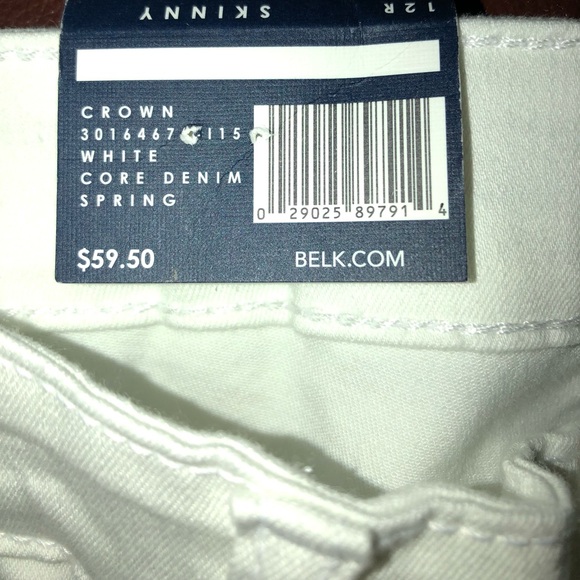 Crown & Ivy skinny jeans white size 12R stretchy waist band with Lycra. NWT - Picture 4 of 8